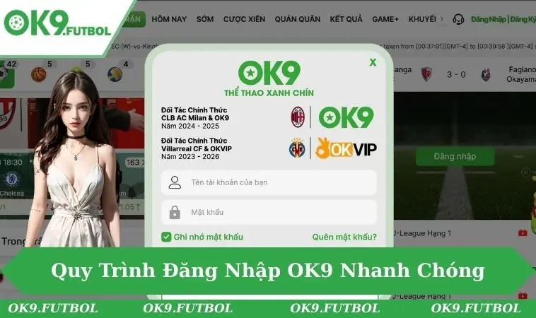 Đăng nhập vào sân chơi OK9 siêu đơn giản chỉ với 3 bước